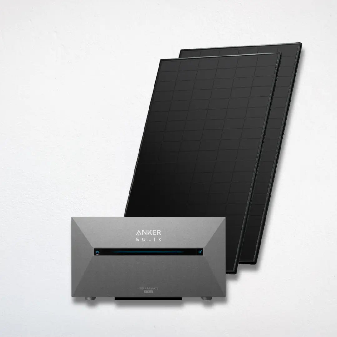 Anker Solix Solarbank 2 Pro mit zwei Solarmodulen Meyer Burger