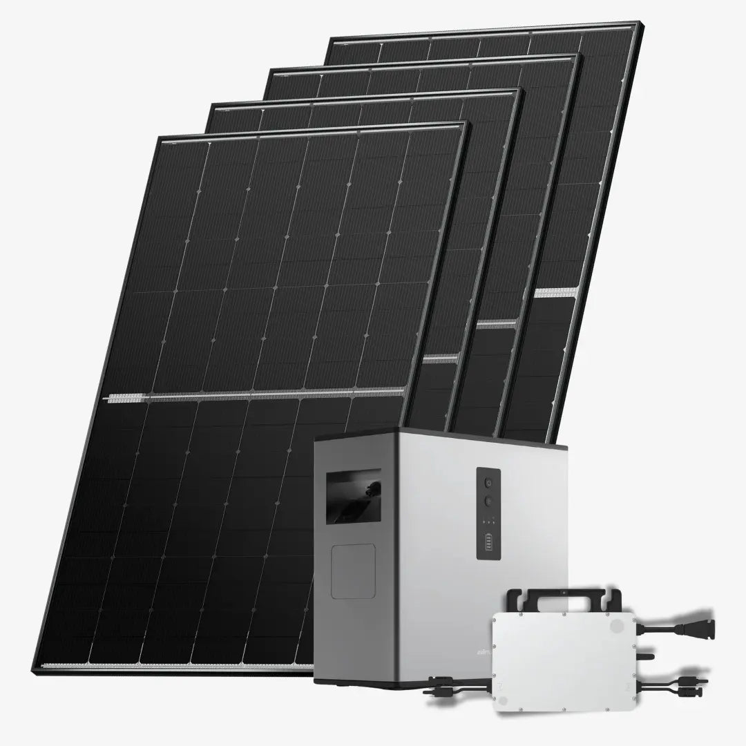 Vier Solarmodule 1800 Watt mit Hoymiles MS-A2 Stromspeicher und HMS-800W 2 T Wechselrichter