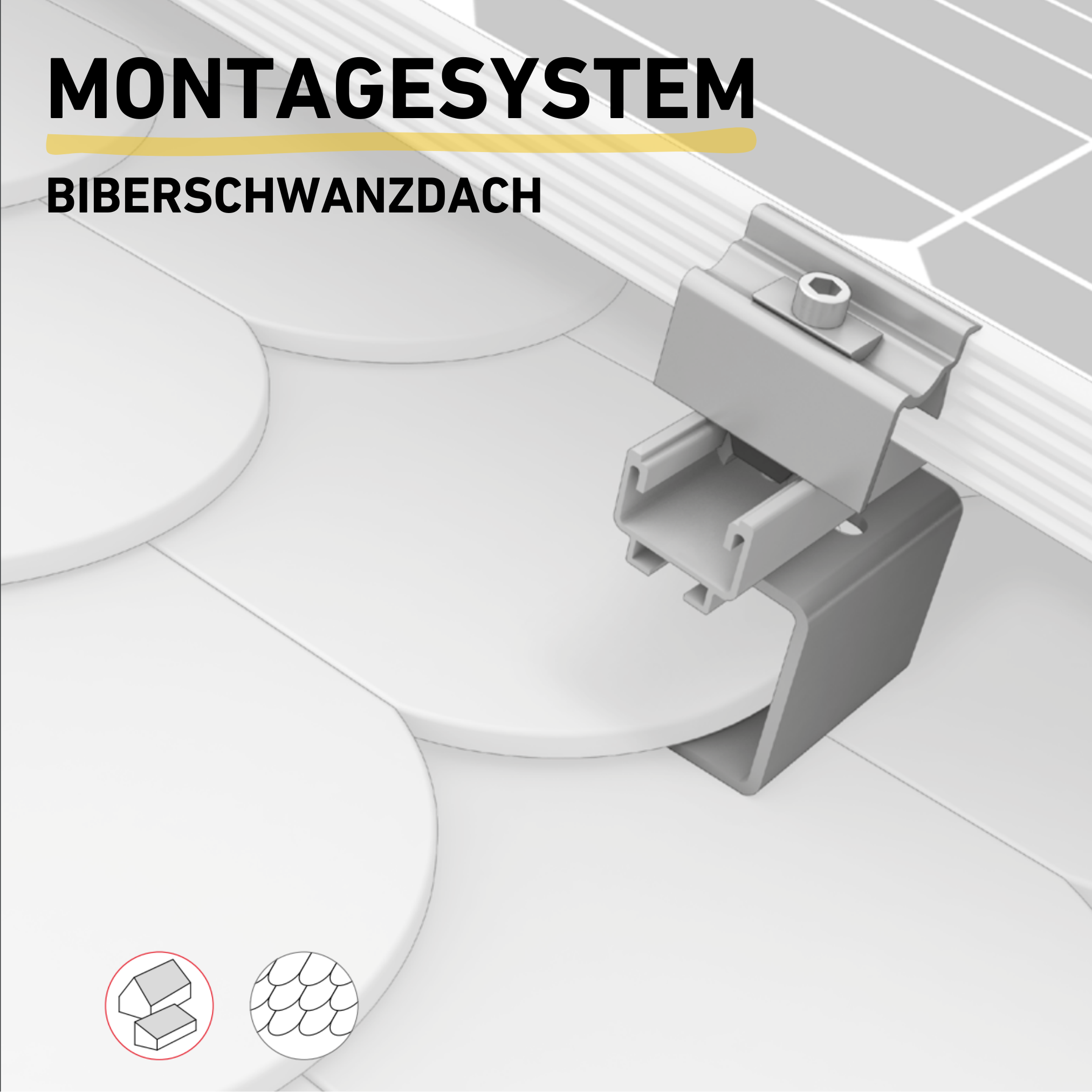 Balkonkraftwerk Montagesystem Biberschwanzdach Produktbild Darstellung