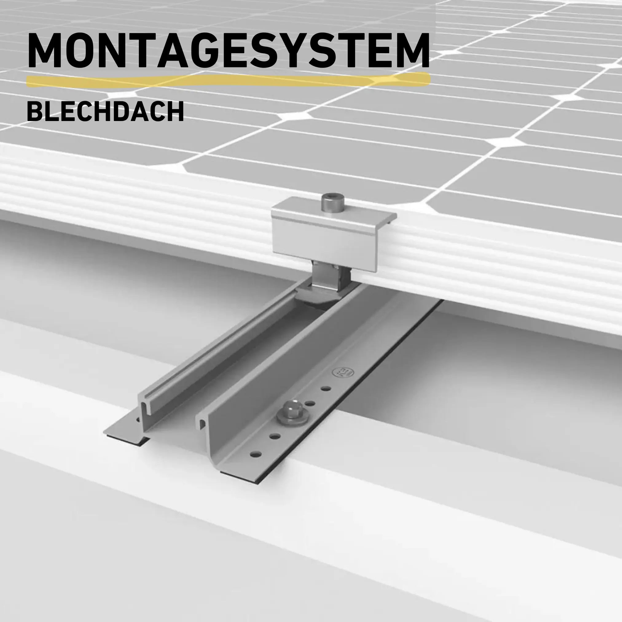 Balkonkraftwerk Montagesystem Blechdach Produktbild Darstellung