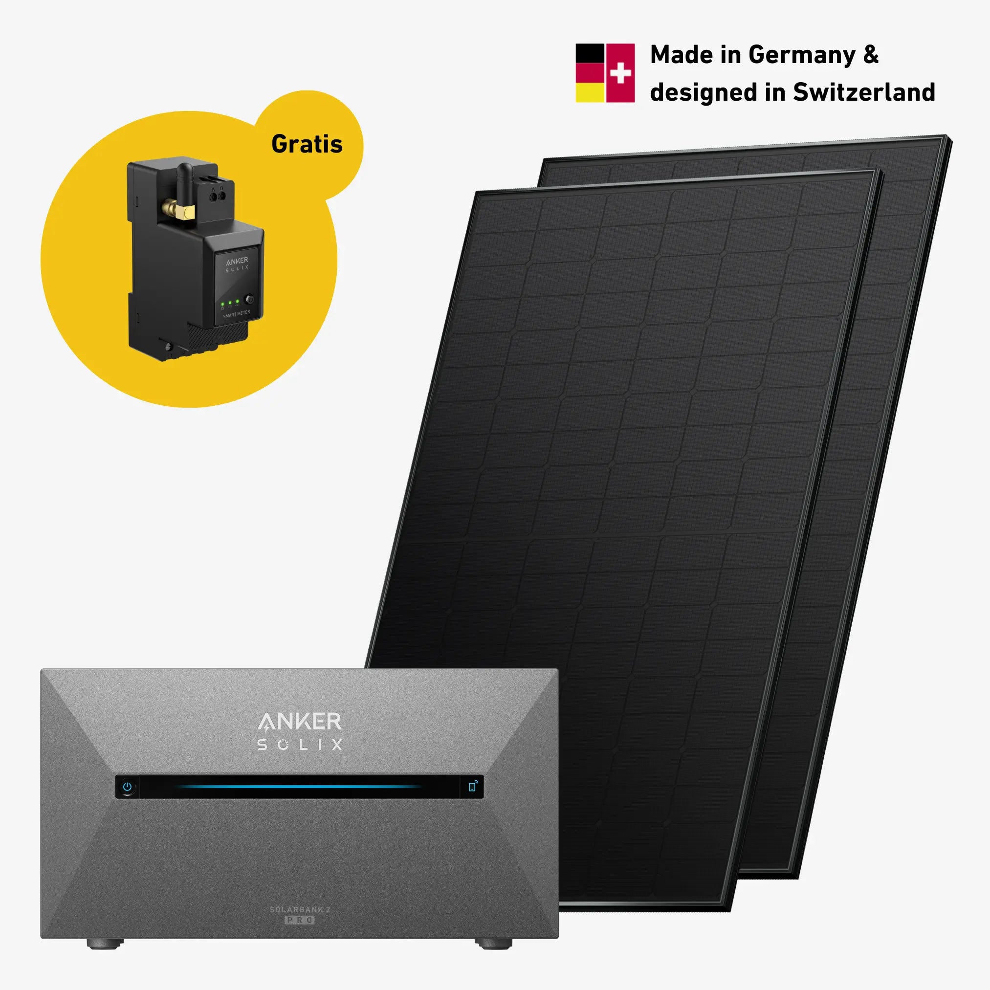 Premium 800 Plus Set zwei Solarmodule mit Anker Solix Speicher