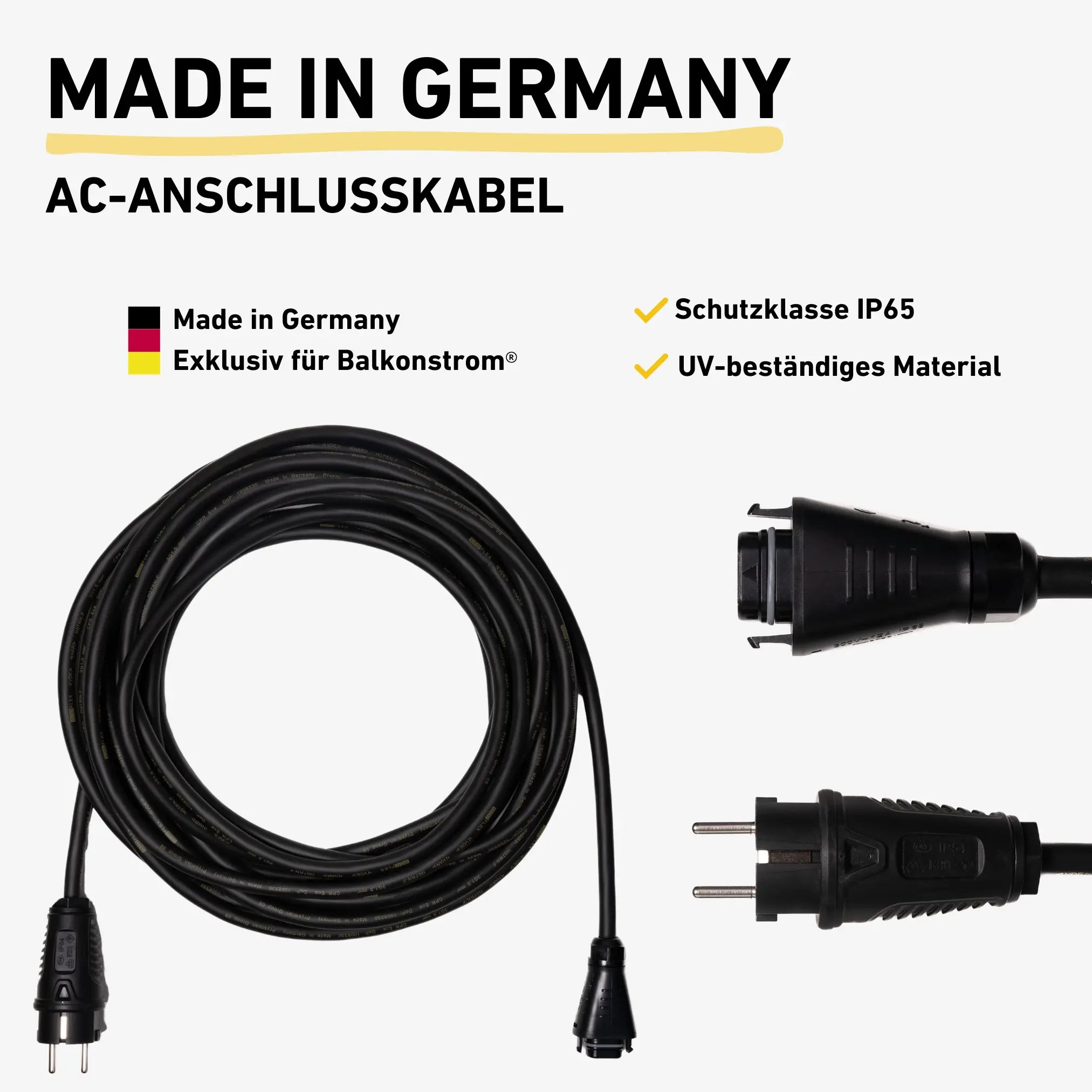AC-Anschlusskabel Made in Germany Stecker Detailbild