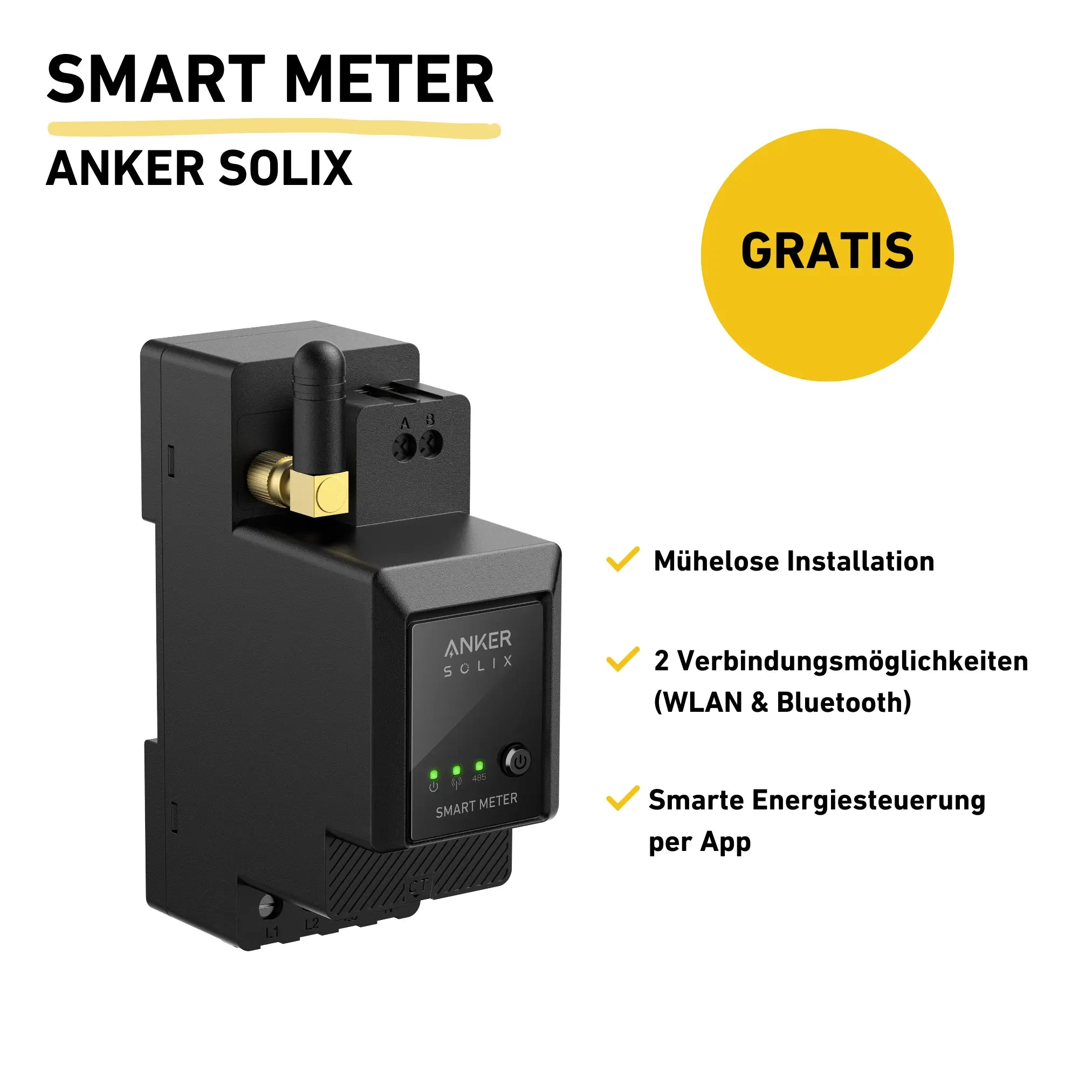 Anker Speicher SOLIX Pro 2 Smart Meter Produktbild auf weißem Hintergrund