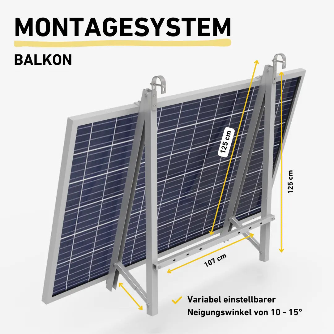 Balkonkraftwerk Montagesystem Balkon Produktbild Darstellung