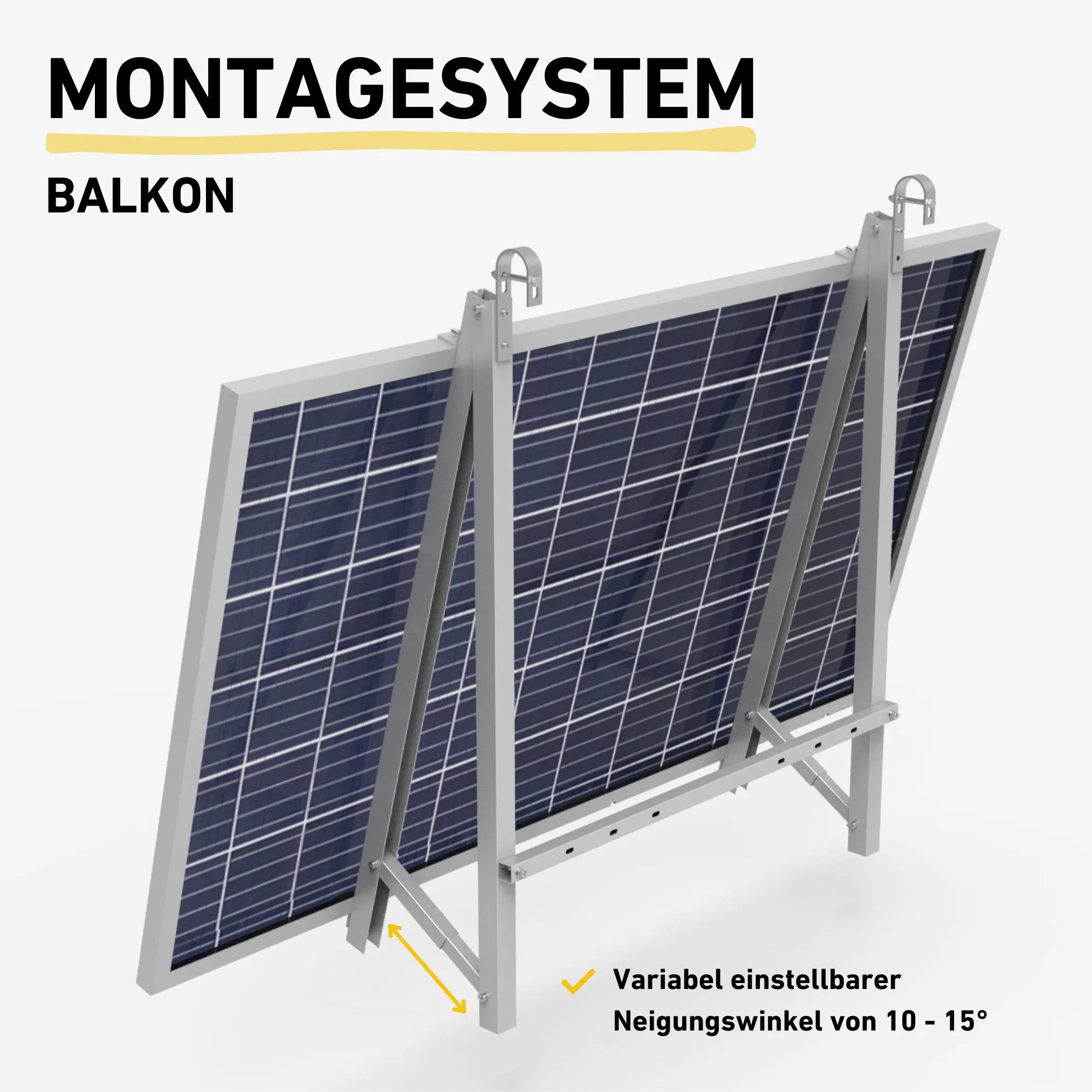Balkonkraftwerk Montagesystem Balkon Produktbild Darstellung