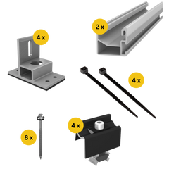 Halterung für 1 Solarmodul / Vertikal Einzelmontage