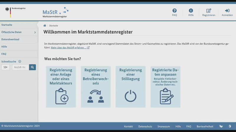 Prozess Registrierung im Marktstammdatenregister