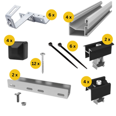 Halterung für 2 Solarmodule (+99€) / Vertikal Einzelmontage