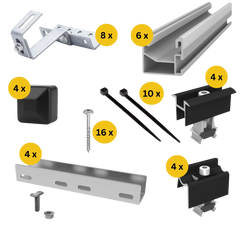 Halterung für 3 Solarmodule (+198€) / Vertikal Einzelmontage